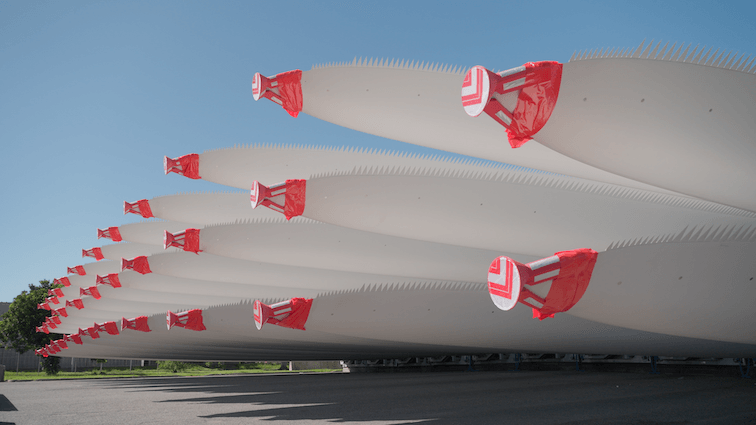 Wind turbine blades ready for delivery